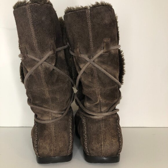 EARTH Leather Boots Women's Size 7B Brown Montage Beaver Kalso Technology - Picture 3 of 14